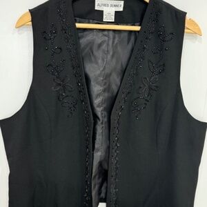 Alfred dunner black beaded sequins vest